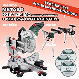Metabo KGSV 254 MC Gehrungs- und Kappsäge + KSU 251 Kappsägen-Untergestell