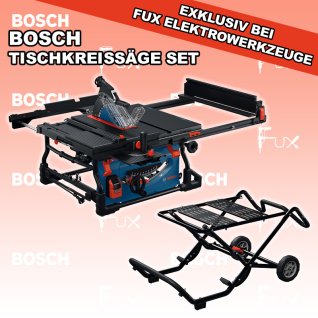 Bosch Expert EXTS100-254X Tischkreissäge Set mit GTA50W Transport- und Arbeitstisch