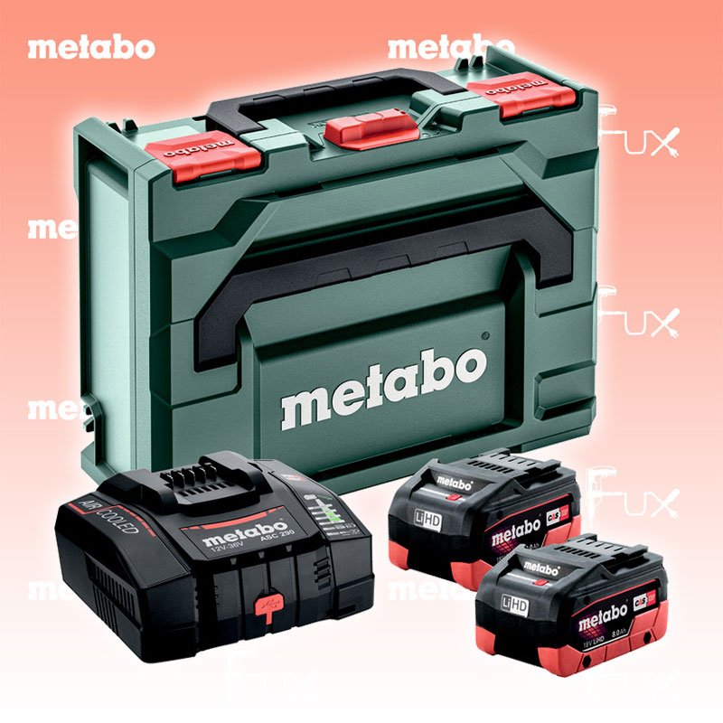 Metabo Basis-Set 2 x LiHD 8,0 Ah ASC 290 + metaBox 145