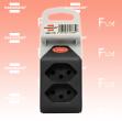 cleverLINE Abzweigstecker 2-fach schwarz, drehbar bis 300°