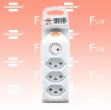 cleverLINE Abzweigstecker 3-fach weiss mit Schalter, drehbar bis 300°